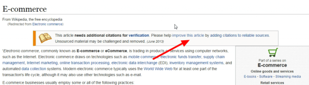 Вот пример ссылки, где Википедия просит меня добавить ссылки на статью